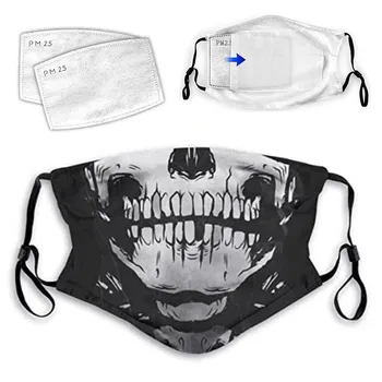 

Unisex Outdoor 3d Skull Printing Face Washable Breathable Reusable 1pc Mask With 2pc Filter Mascarilla Fabric Facial Mask