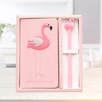 

1PC Notebooks and Pen Decorative Creative Flamingo Gifts Stationery Diary Notepads Notebook for Girls School Office