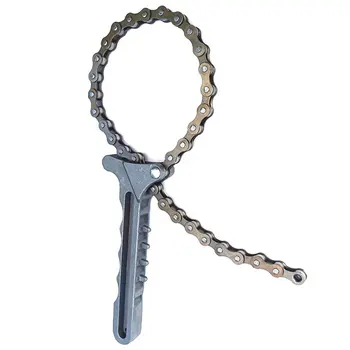 

Adjustable Car Engine Oil Filter Aluminum + steel Chain Grip Key Wrench Remover Tools Car Repair Tools 1 Piece