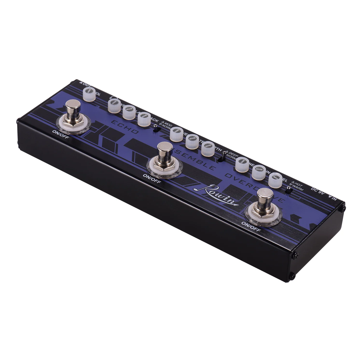 Rowin DAP-2 String Instrument Parts Guitar Multi Effects Pedal Echo+ Ensemble+ Overdrive Shell with True Bypass Function
