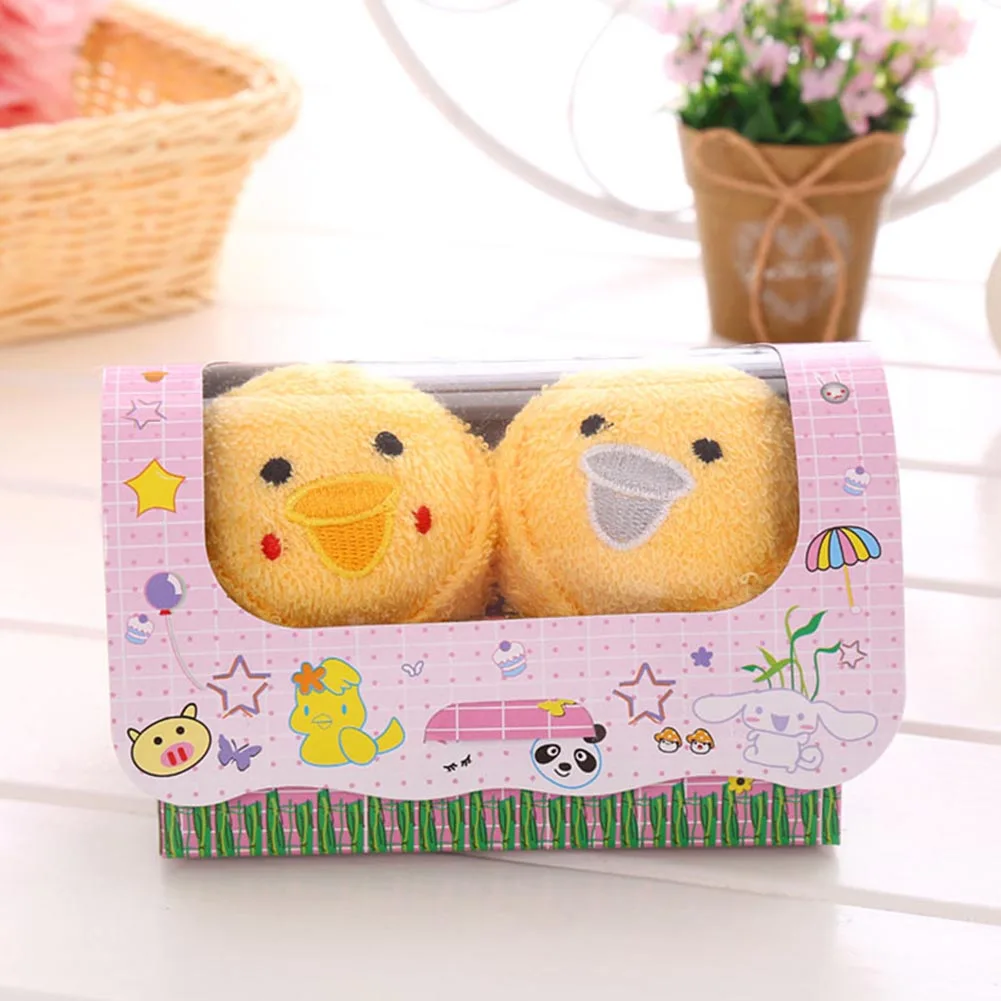 Animal Washcloth Towel Cake Shape Gift Soft Cute for Wedding Birthday Party Couple UD88 - Цвет: Duck 2PCS