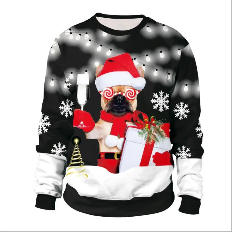 Унисекс, Уродливый Рождественский свитер, 3D принт, Забавный Рождественский пуловер, Толстовка для праздника, вечеринки, для мужчин и женщин, осенне-зимняя одежда, топы - Цвет: SB102-024