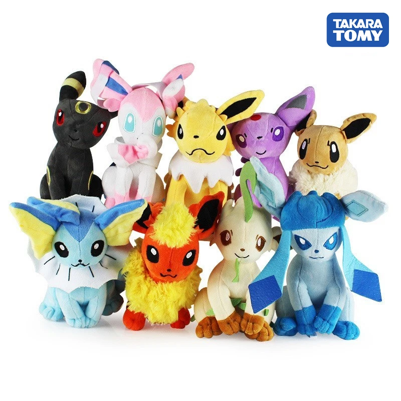 22cm POKEMON de peluche de juguete Glaceon Leafeon Umbreon Espeon Jolteon Vaporeon Flareon POKEMON Sylveon Pikachu monstruo de bolsillo Poké regalo