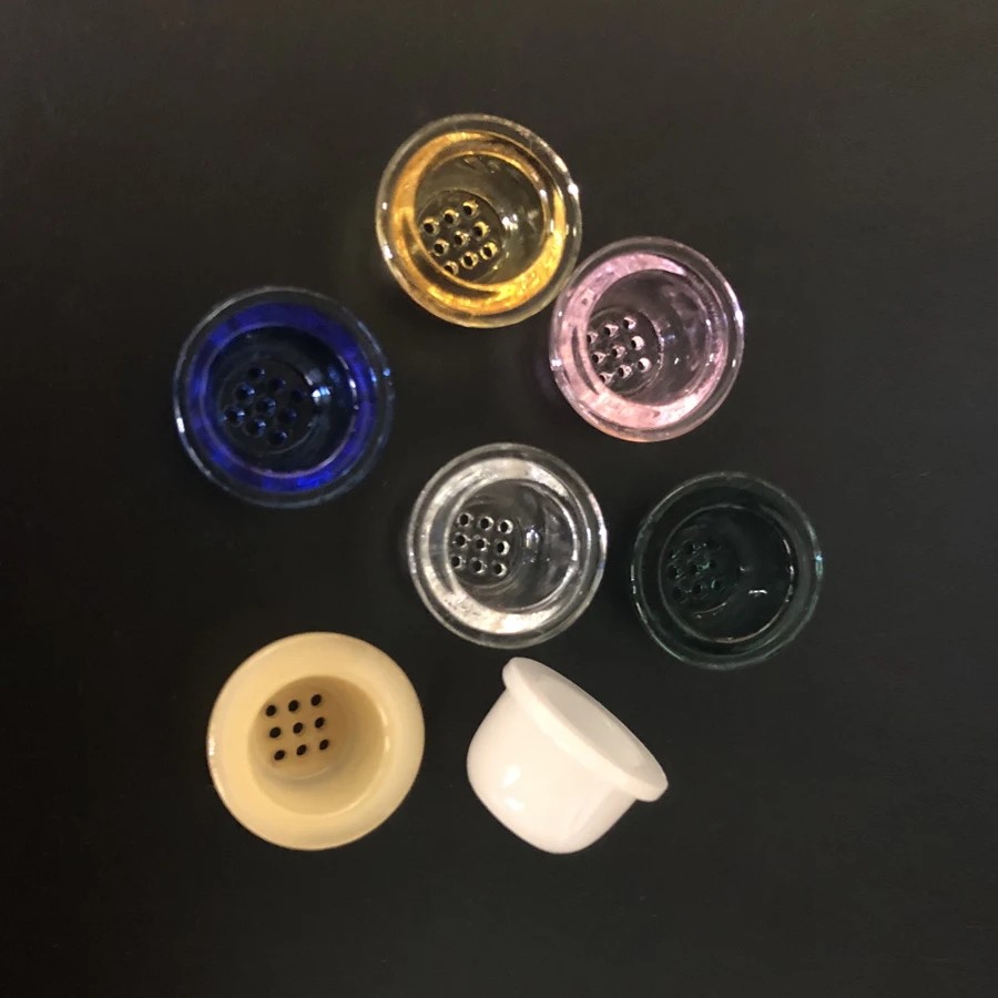 Glass Bowl Set 5pcs Replacement Glass Screen Bowl With 9 Honeycomb Holes