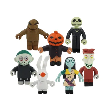 

7pcs/lot 5-6cm The The Nightmare Before Christmas Figure Jack Sally Lock Shock Zero Pumpkin Oogie Boogie PVC Model Toys Dolls