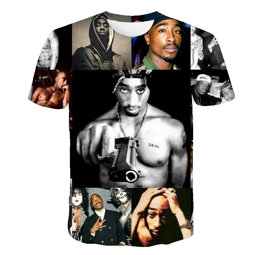 Футболка Tupac Rapper для мужчин и женщин 3d одежда в стиле аниме летняя хип хоп