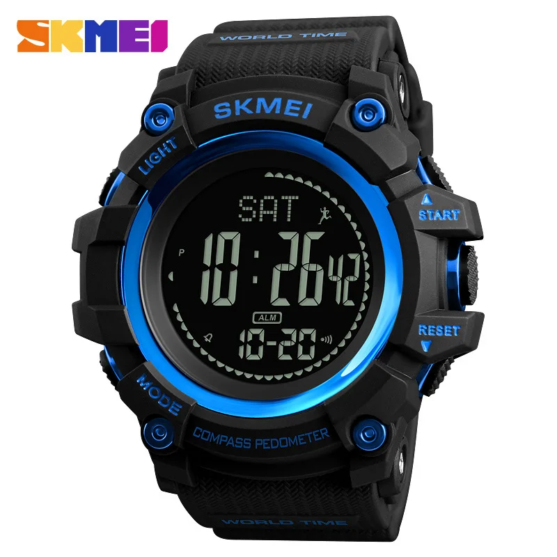 

Skmei-Style Hot Selling Compass Pedometer Watch Men Multi-functional Night Countdown Waterproof Electronic Hand