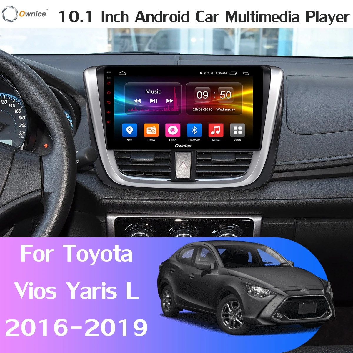 Excellent 360°4×AHD DVR Camera Android 9.0 4G+64G GPS Radio CarPlay DSP Car Multimedia Head Unit Player for Toyota Vios Yaris L 2016-2019 1