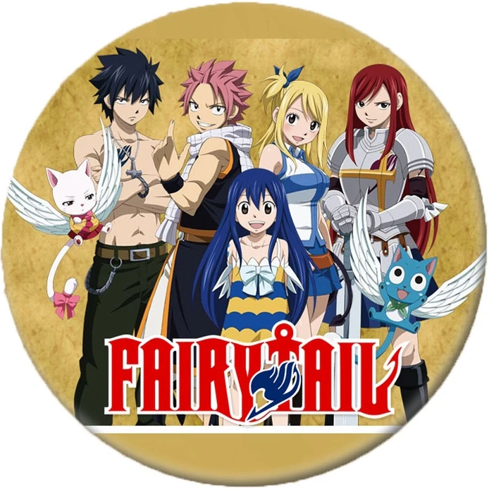 2023 New Arrival Fashion Anime FAIRY TAIL Natsu Gray Lucy Round Badge Pin  Handcraft Jewelry Brooch Pins - AliExpress