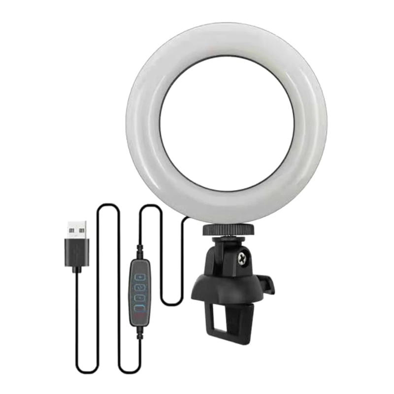 4.5 인치 LED 링 라이트 노트북 태블릿 채우기 라이트 조정 가능한 색상 온도 3200-5600K 56 LED 비즈 화상 회의 Beau