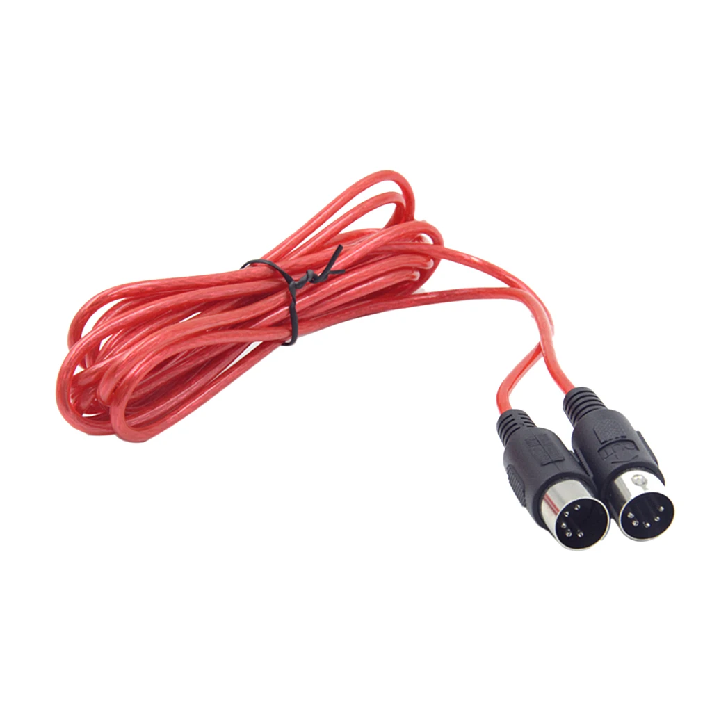 MIDI Cable Music Wire Double-headed 5 Pin Cable For Electronic Piano Red