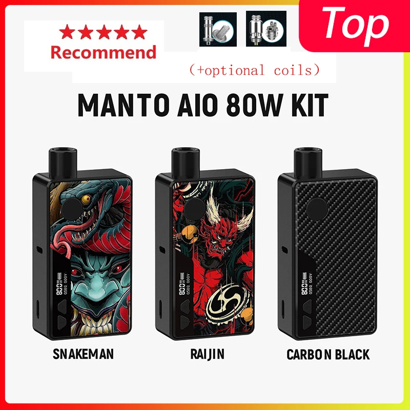 Лидер продаж комплект модов Rincoe Manto AIO 80 Вт Pod Mod Kit работающий от одной батареи 18650 с