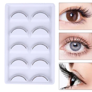 

5Pair Makeup Training Lashes for Beginner False Eyelash Extension Practice Mink Lashes Full Strip Eyelashes Exercise Eye Beauty