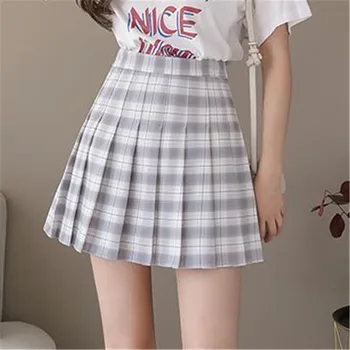 

Sweet Girls Preppy Style Women A-line High Waist Pleated Plaid Skirt High School Luscious Girls Harajuku Japanese Mini Skirts