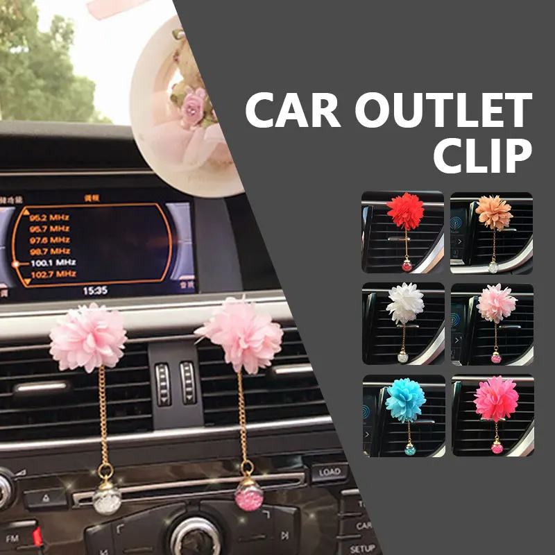 Air Outlet Perfume Clip Auto Perfume Clip Universal Car Perfume Clip Ornament Aromatherapy Freshener Diffuser Camellia Portable