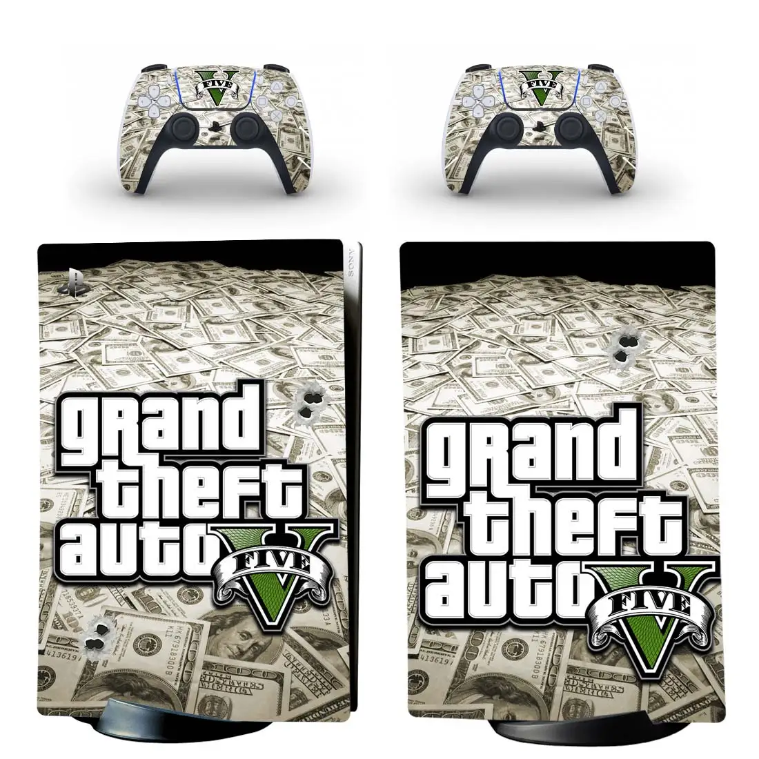 Grand Theft Auto V GTA 5 PS5 Digital Edition Skin Sticker Decal Cover for PlayStation 5 Console and Controllers PS5 Skin Sticker