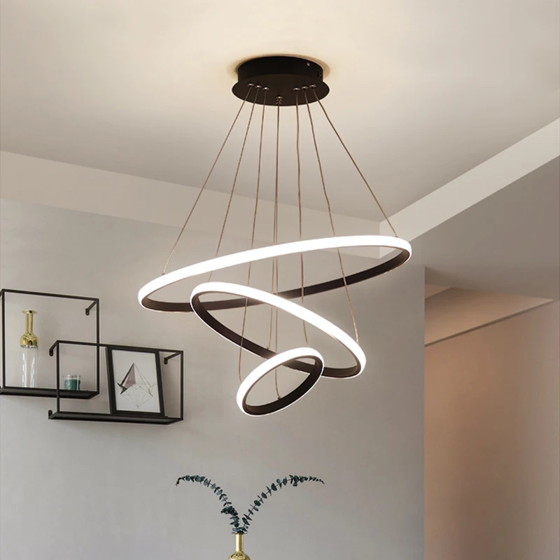 Stylish LED 3 Rings Chandelier Lighting Lights Fixture Pendant Ceiling Lamp 
