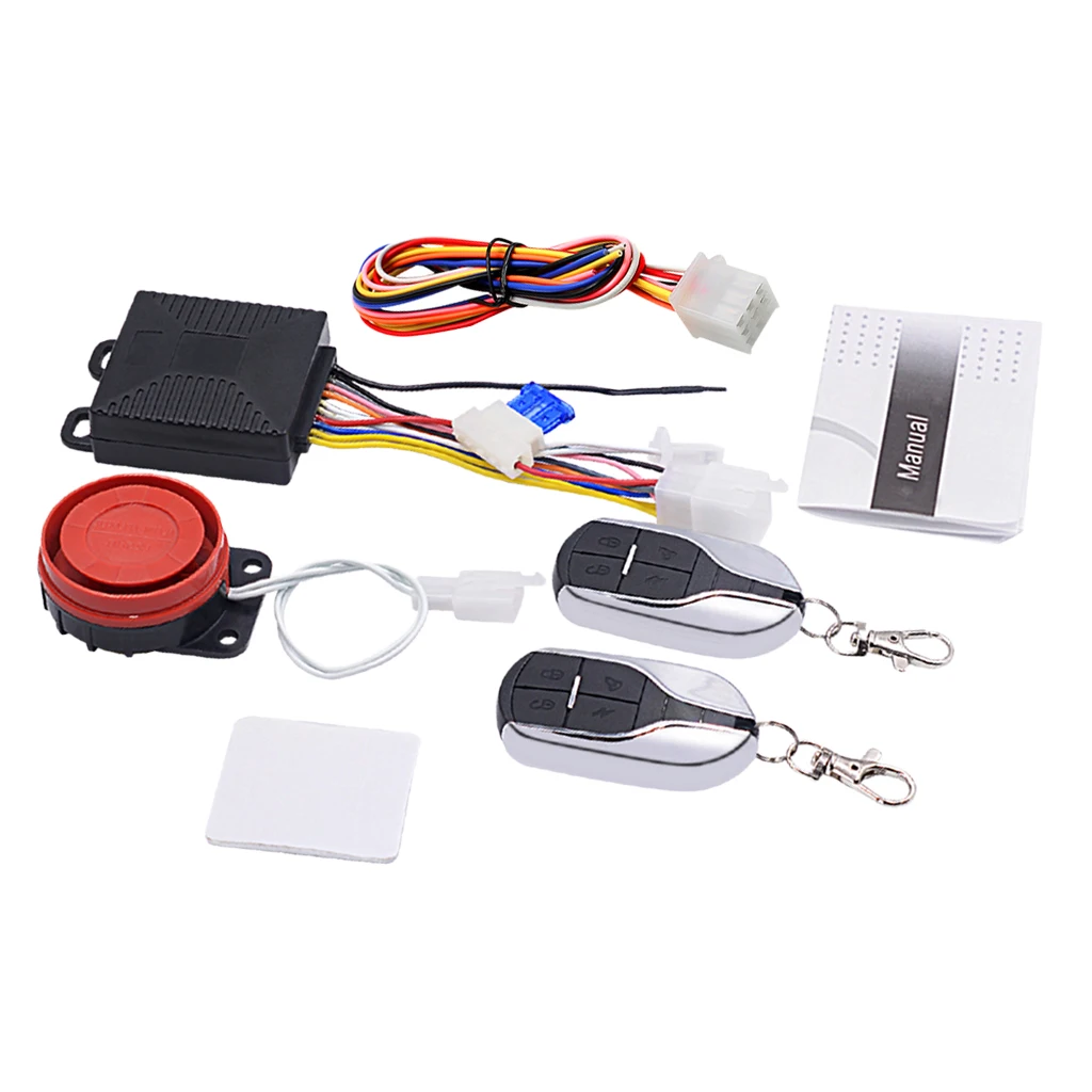 Set Of Motorcycle Motorbike Alarm System Immobiliser Remote Control Security
