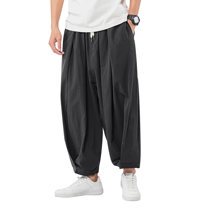 Chinese Style Men's Wide Wide Trousers Elastic Casual Harem Pants 2020 Spring Solid Color Oversize Man Pants Plus Size 5XL Chinese Style Men's Wide Wide Trousers Elastic Casual Harem Pants 2020 Spring Solid Color Oversize Man Pants Plus Size 5XL