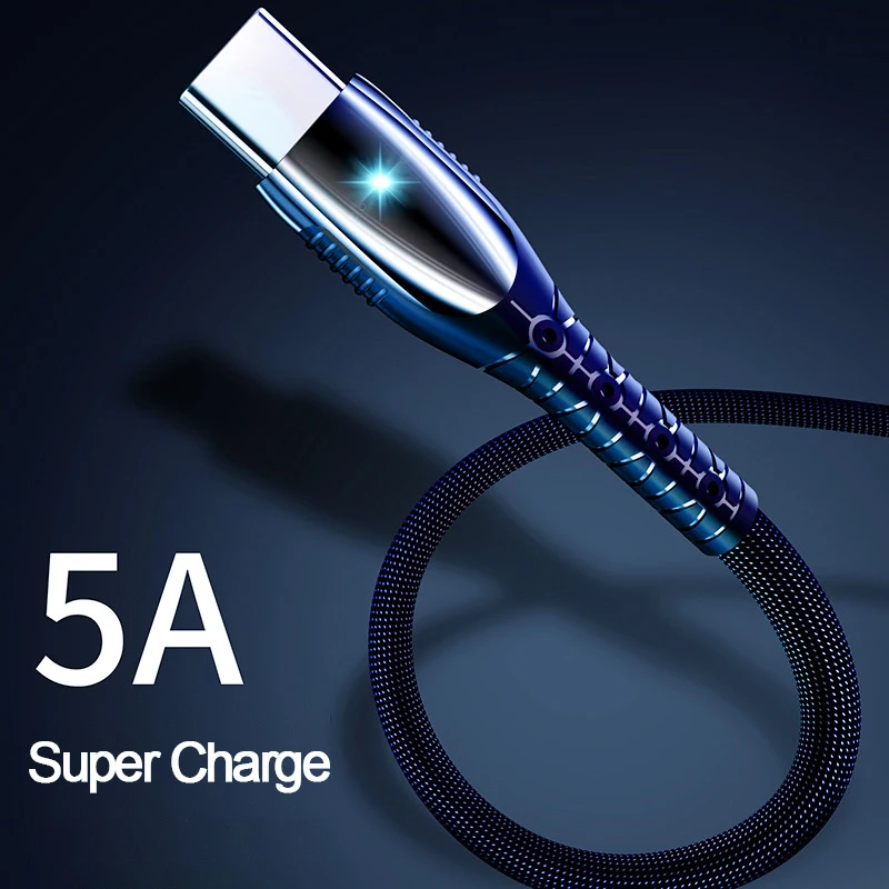 5А usb type C кабель для huawei P20 P30 Pro samsung S9 Redmi Note 7 Мобильный телефон USBC 3,1 кабель для быстрой зарядки type-C