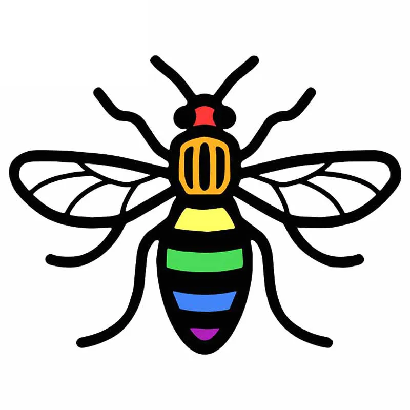 

13cm *10cm Personality Manchester Rainbow Worker Bee Look Car Stickers Accessories Motorcycle Cover Scratches Waterproof PVC