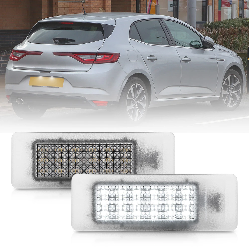 2x Led License Number Plate Light For Renault Megane 4 Scenic Iv Twingo