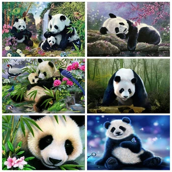 

EverShine Panda Diamond Painting Drill Square Cross Stitch Diamond Embroidery Animals Mosaic Sale Rhinestones Art Wall Decor