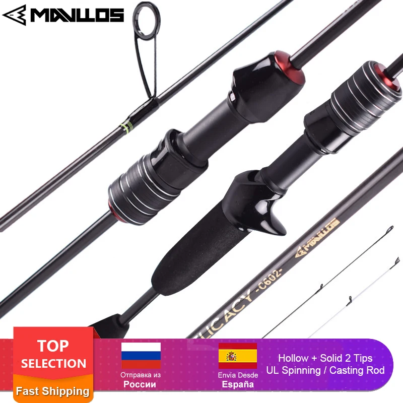 Bait Casting-Rods Carbon-Fiber Ultralight 2-Tips Mavllos Delicacy Solid L.W Hollow