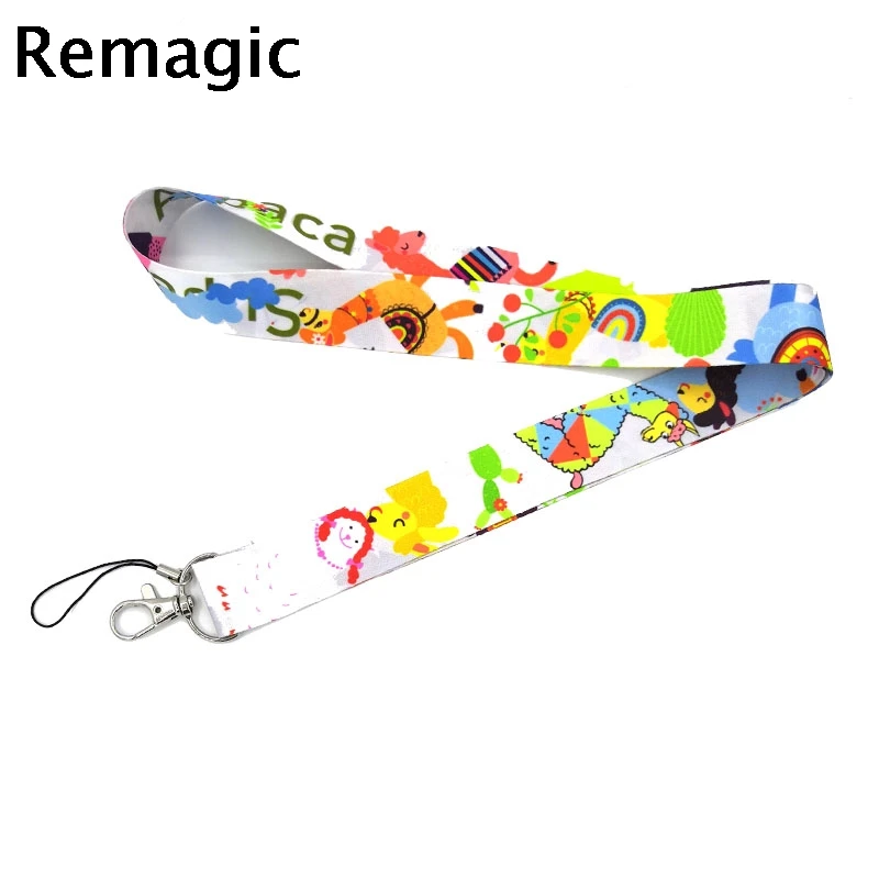 Альпака лама 90s животное меме Дети Пара Забавный шейный ремень Lanyards ID значок держатель для карт брелок мобильный телефон ремень подарки