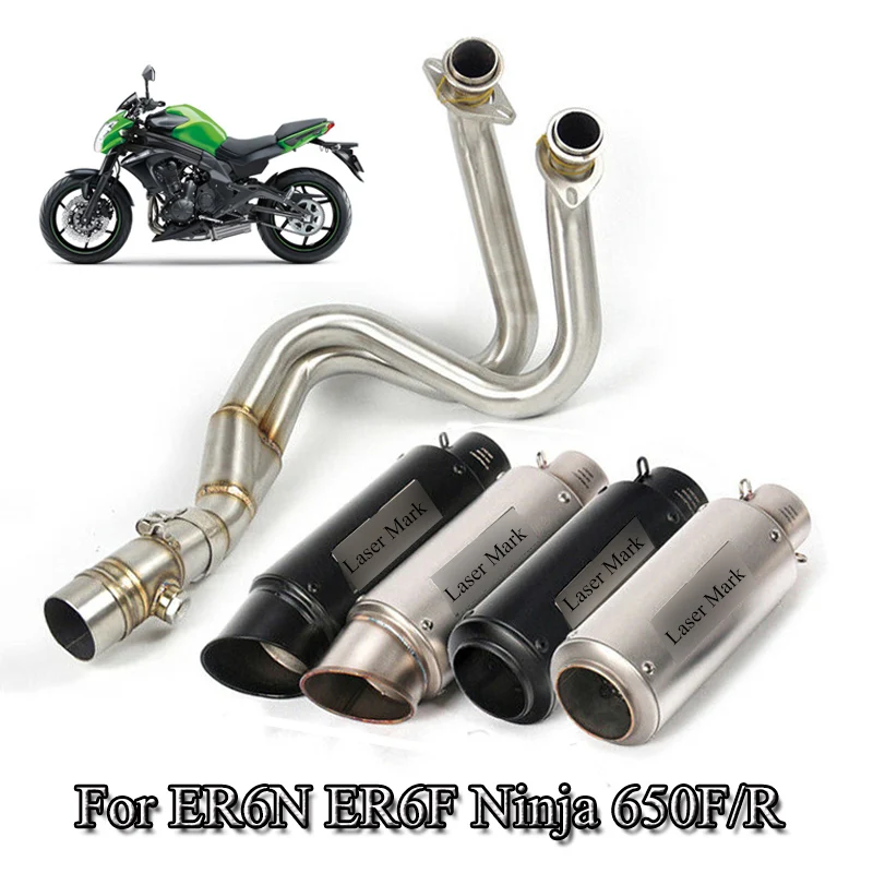 

ER6N ER6F Exhaust Full System Pipe Motorcycle Front Header Link Pipe Exhaust Muffler Tail Pipe For Kawasaki Ninja 650F/R EX650F