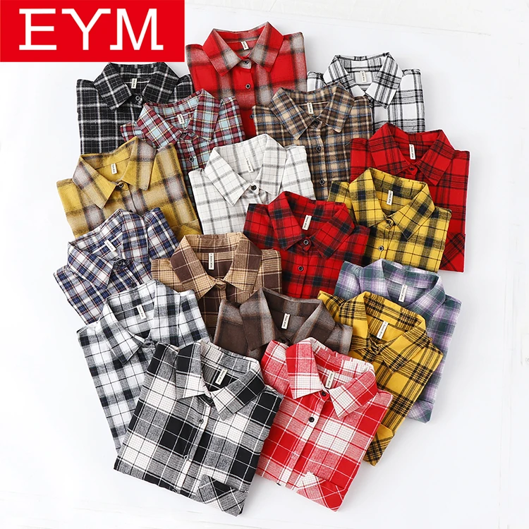

2019 Spring New Womens Tops and Blouses Fresh Style Long Sleeve Plaid Shirt Women Loose Blouse Female Cotton Casual Shirt Blusas