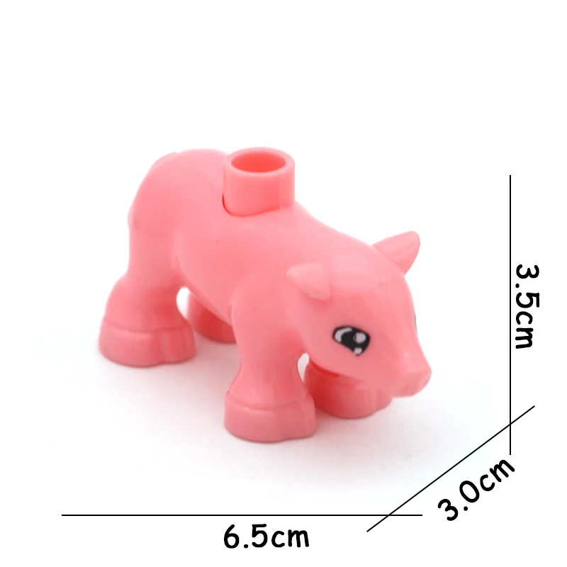 Big Size Building Blocks Animal Accessories Farm Figures Pig Rabbit Chicken Duck Dog Cat Bird horse Cow Sheep DIY Toys Gifts