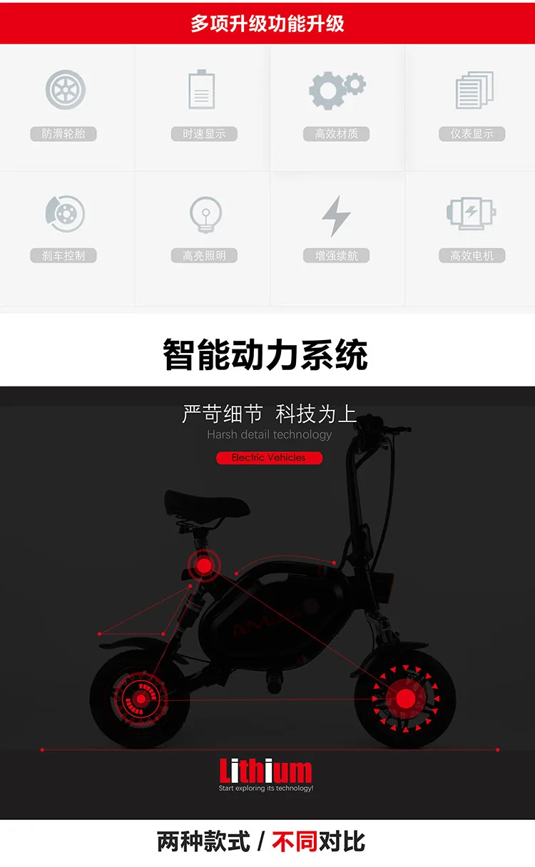 Excellent ebike Bicicleta Electrica 12-inch 48v Mini For 60 Km- Folding Electric Bike Bicicleta Electrica Adult Electric Car 17