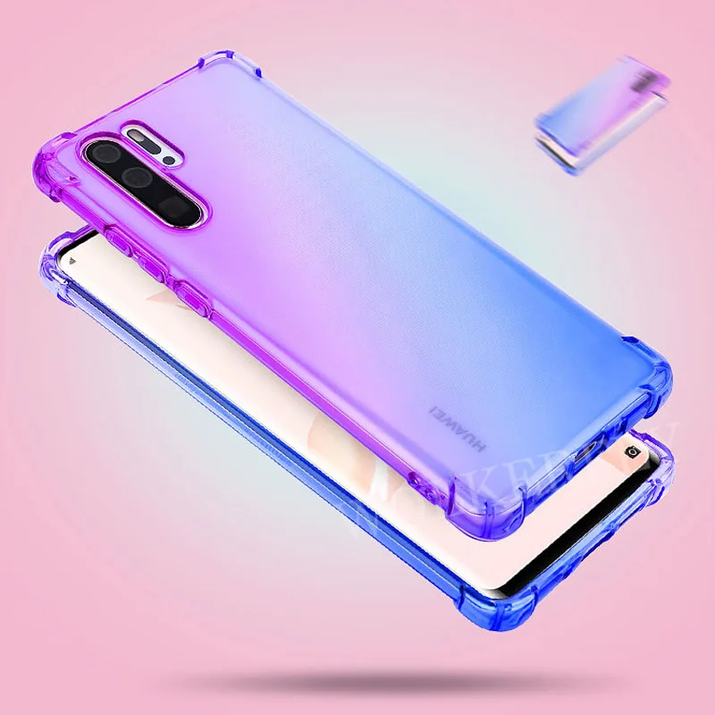 Градиентный противоударный чехол для huawei P Smart Z Y6 Y7 Y9 mate 30 20 P20 P30 Pro Lite на Honor 8X 9X 10i 20 Pro Nova 5i