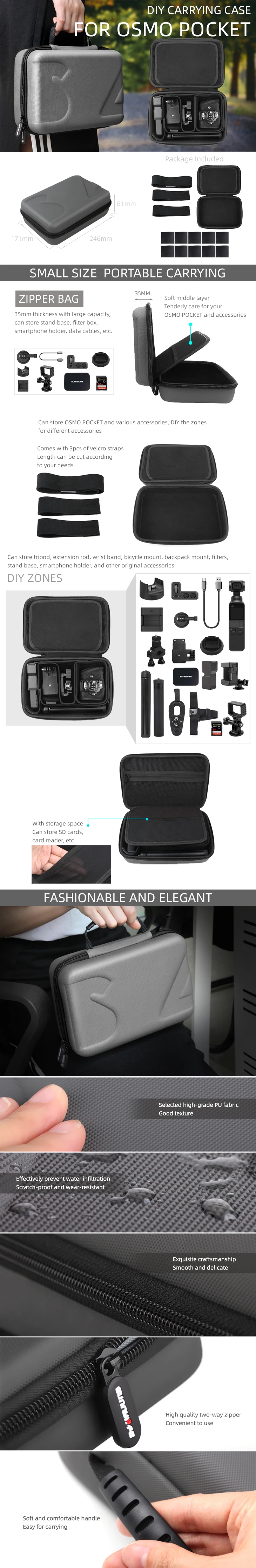 Для OSMO карманная сумка для хранения DIY чехол для DJI OSMO компактный чехол спортивная видеокамера дорожная сумка