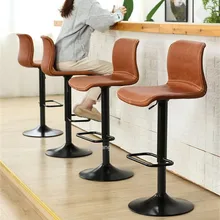 Европейские стильные вращающиеся барные стулья с регулируемой высотой, барные стулья из синтетической кожи, вращающийся барный стул, обеденный стул