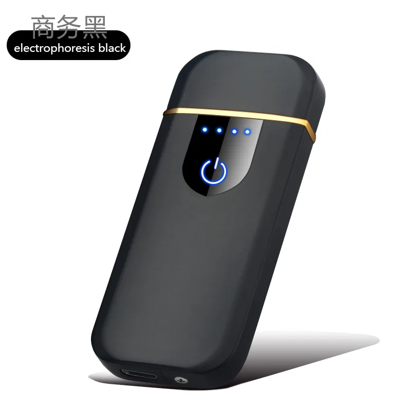 04 USB перезаряжаемая ветрозащитная беспламенная Электронная зажигалка ультра тонкая сигаретная Зажигалка сенсорная Индукционная двухсторонняя плазменная зажигалка - Цвет: 04