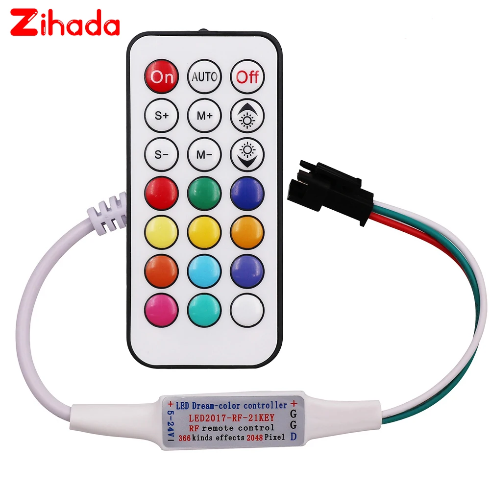 DC5-24V RF 14key 21Key WS2812 WS2812B полноцветный контроллер для SK6812 WS2811 неоновая подсветка