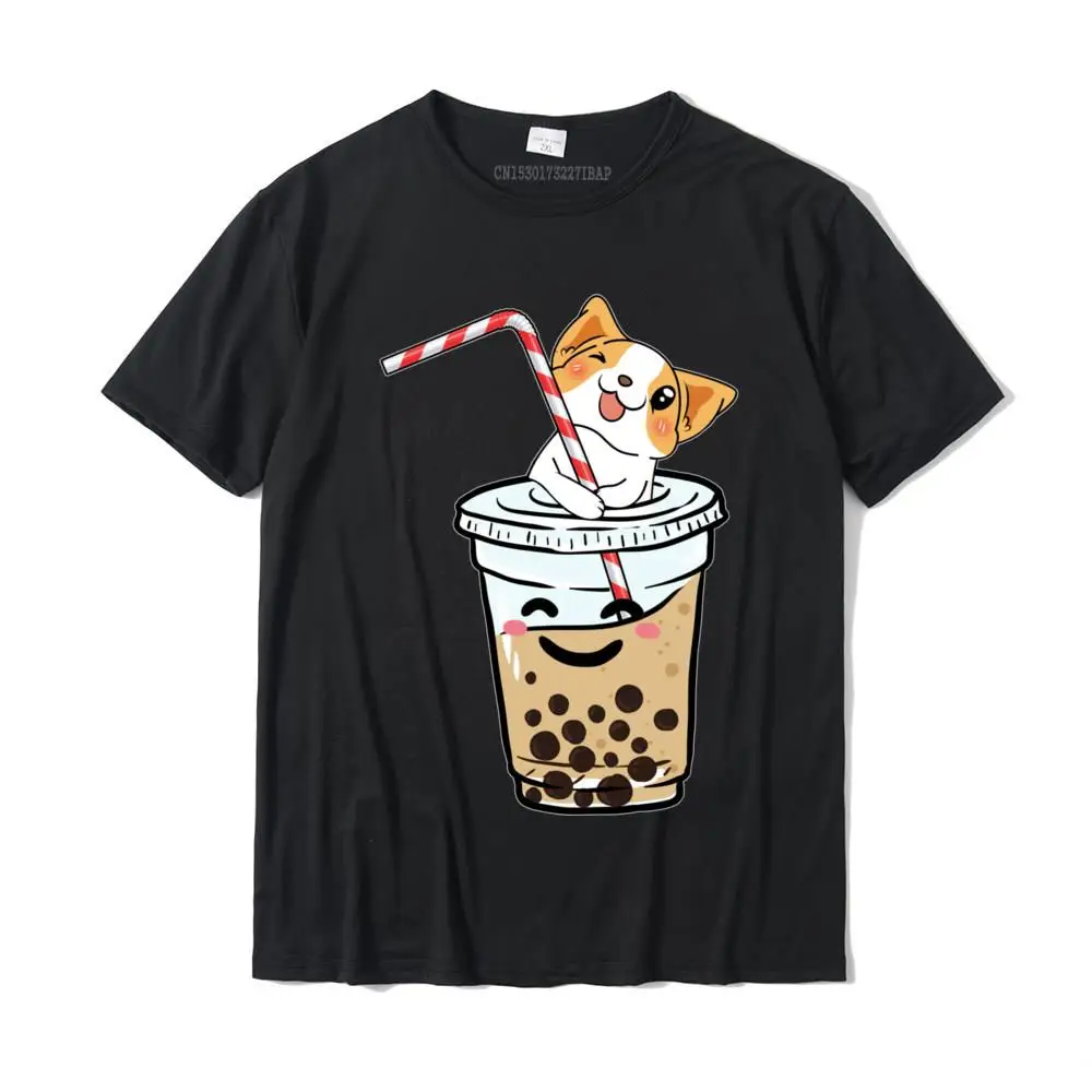 Normal Summer 100% Cotton Round Neck Tees Short Sleeve Casual T Shirts Discount Street T Shirts Wholesale Kawaii Corgi Loves Bubble Tea Funny Boba's Welsh Dog Gift Pullover Hoodie__MZ16773 black