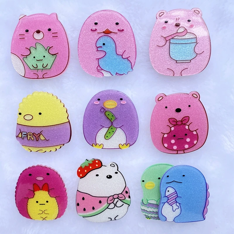 

5/10Pcs/lot New Acrylic Cute Animals Flat back Cabochon Scrapbooking Hair bow Center Embellishments DIY Accessories E08