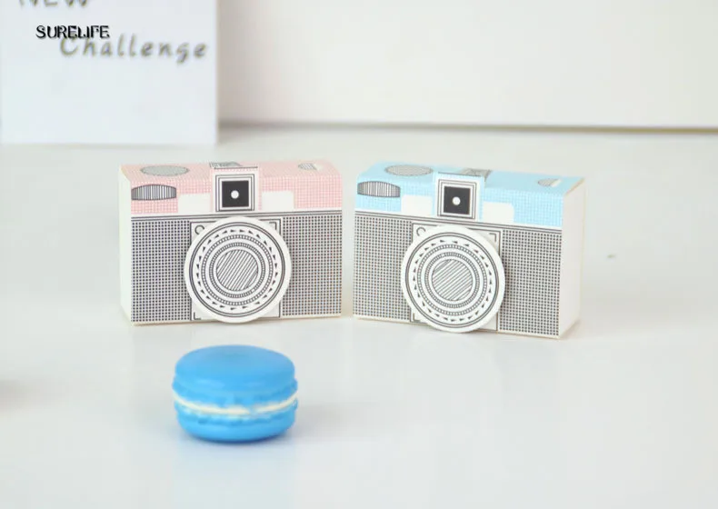 

50/100pc 8x5.5x2.8cm Camera Style Paper Candy Boxes Wedding Favor Gift Box Baby Shower Favors Birthday Party Supplies Decoration