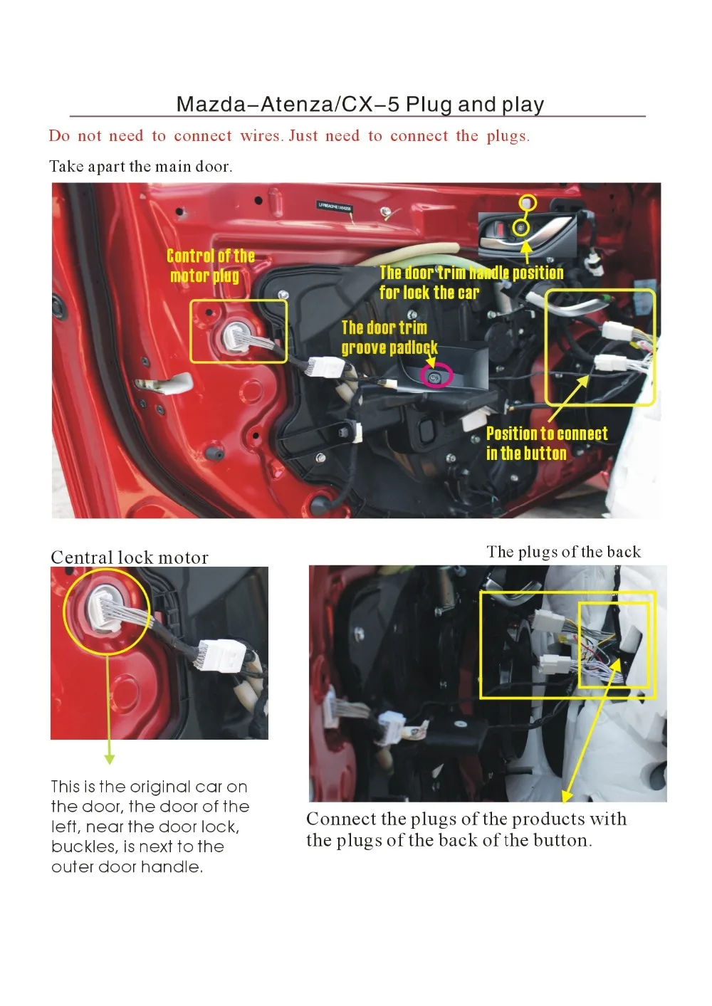 Autozubehör Auto-Spiegelklapp- und -ausfahr-Kit per Fernbedienung für Mazda 6 Atenza 2014-2020 – Detail 4