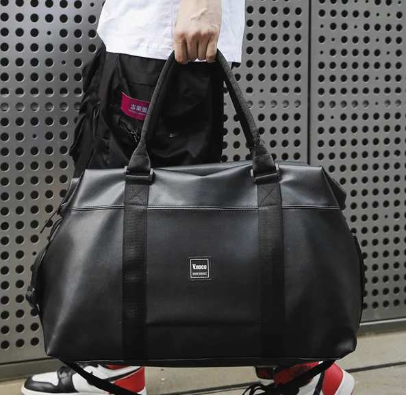 Black Small Спортивные женские сумки для фитнеса, спортивная сумка из искусственной кожи, спортивная сумка для мужчин и женщин, Большая вместительная сумка через плечо, дорожные сумки - Цвет: Black Small