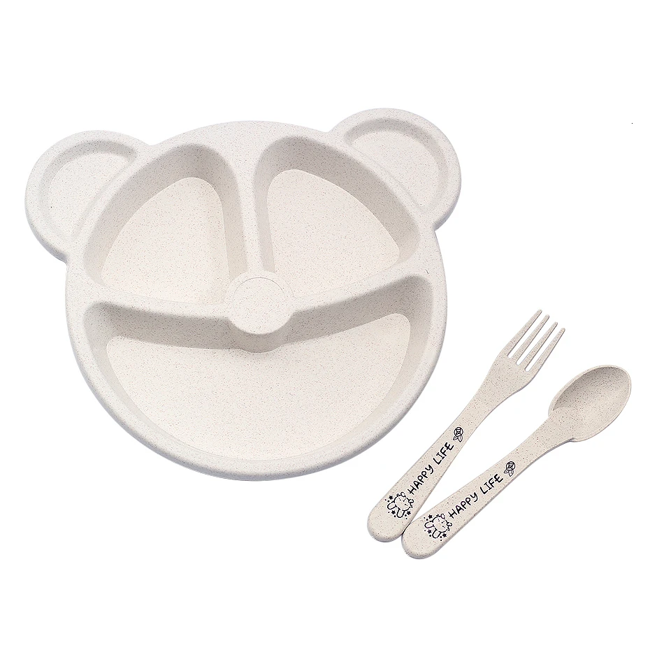 Tigela baby Talheres Fork Colher Feeding BPA Free дети из мультфильмов детские блюда для еды Противо-Горячая обеденная тарелка