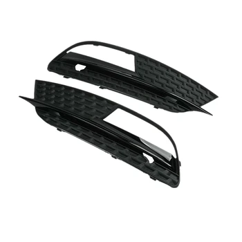 

Pair Foglight Grille Gril Cover Plate L+R Fog Lamp Mesh Black Fit for A5 12-16 8T0807681H
