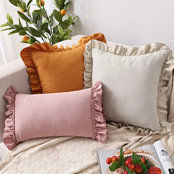 

Lotus Leaf Suede Throw Pillow Covers Decorative Pillowcases for Couch Sofa Accent Cushion Cover Modern Decor Home Living Room