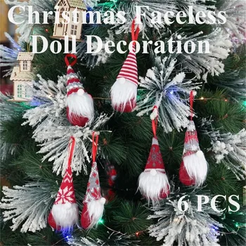 

6pcs Christmas Decorations Faceless Doll Hanging Decoration Christmas Tree Hanging Lovely Birthday Christmas Present Toys Gifts