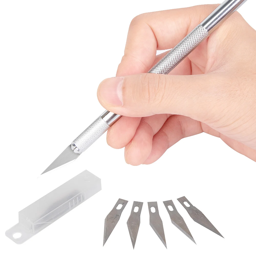 Carving Knife Metal Scalpel Knife Tools Kit Cutter Engraving Craft knives+5pcs Blades Sculpture Knife DIY Repair Hand Tools