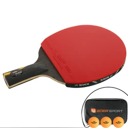 Professional Ping Pong Racket New Series Competition Training Table Tennis Paddle Long Short Handle With Cover Case Offensive