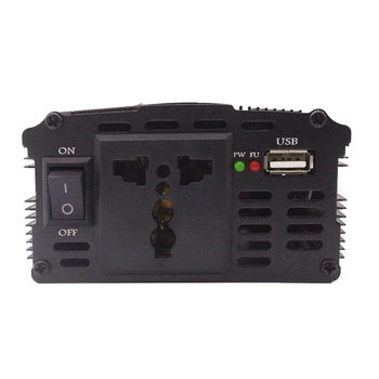 

500W Black Transformer Car Inverter Voltage Accessories Pure Sine Wave Universal Solar Powered Power 12V 24V To 220V Portable